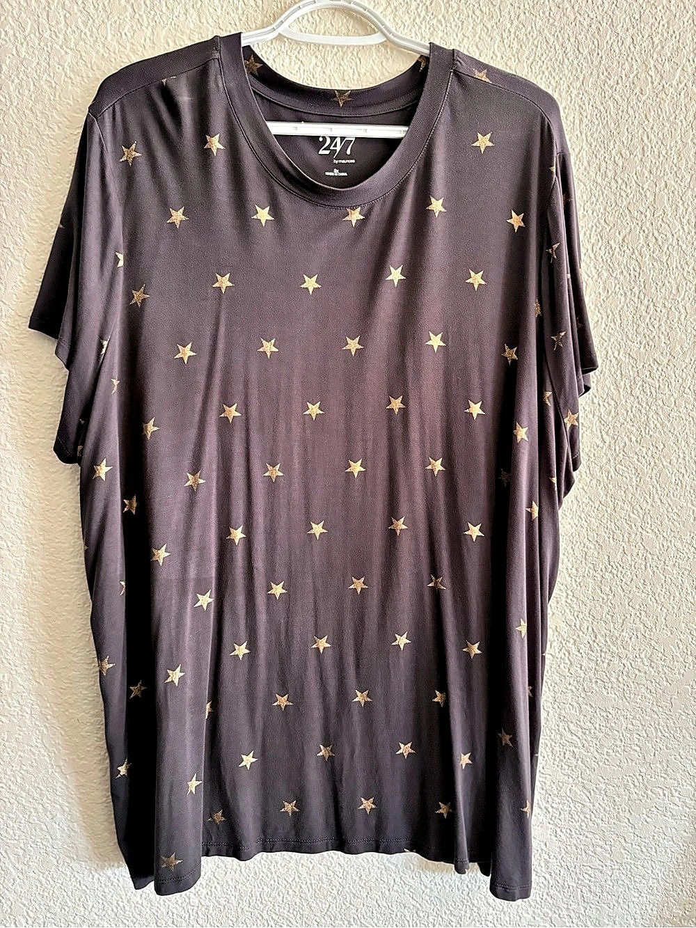 byamounce 247 Star Print Short Sleeve Tee Size 3X Like New